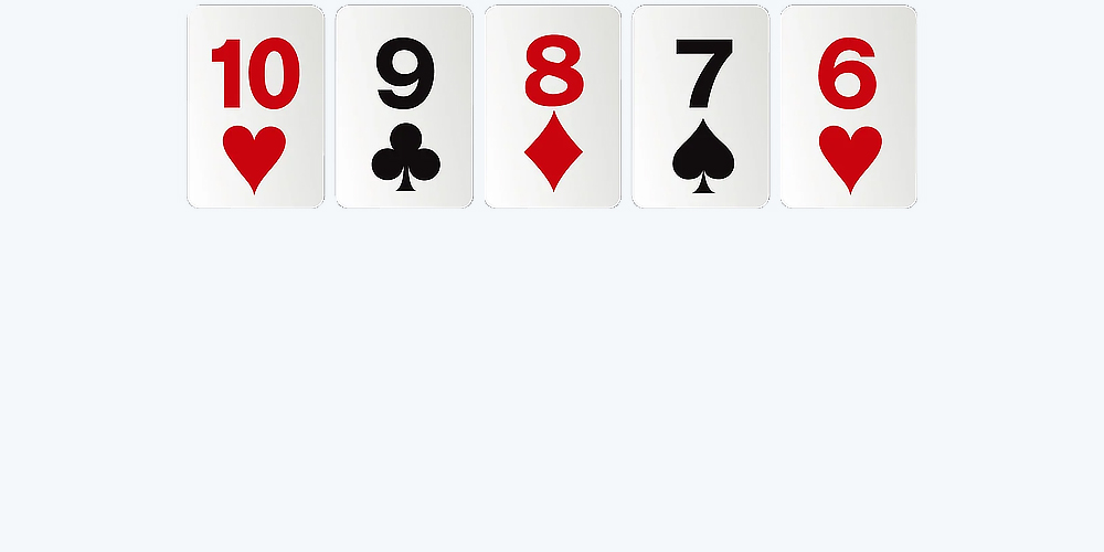 Straight combination illustrating poker hand rankings explained – Poker for Beginner